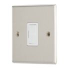 Contactum iConic 13A Unswitched Fused Spur  Brushed Steel with White Inserts