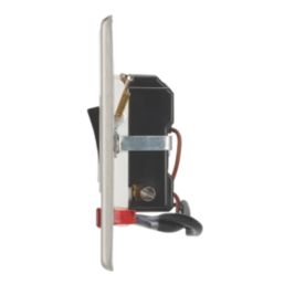 Contactum iConic 13A Switched Fused Spur with Neon Brushed Steel with White Inserts