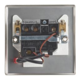 Contactum iConic 13A Switched Fused Spur with Neon Brushed Steel with White Inserts