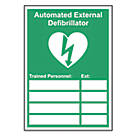 "Automated External Defibrillator Trained Personnel" Sign 210mm x 148mm