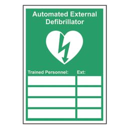 Essentials "Automated External Defibrillator Trained Personnel" Sign 210mm x 148mm