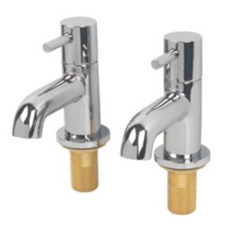 Swirl Ola Chrome 123mm Deck Mounted Lever 2 Tap Holes Bath Pillar Tap