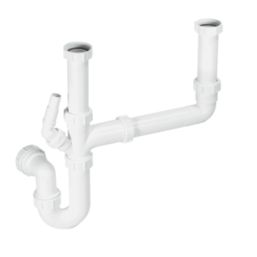 McAlpine Double & 1 1/2 Bowl Sink Kit White 40mm