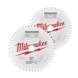 Milwaukee  Wood Circular Saw Blade Twin Pack 216mm x 30mm 48/60T 2 Pieces