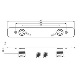 Highlife Bathrooms  Shower Fixing Plate Chrome