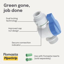 Flomasta Push-Fit Washing Machine Valve 15mm x 3/4"