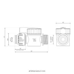 Flomasta Push-Fit Washing Machine Valve 15mm x 3/4"