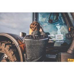 JCB Elmhurst Jumper w/ Hi-Vis Flashes Grey Marl X Large 50" Chest