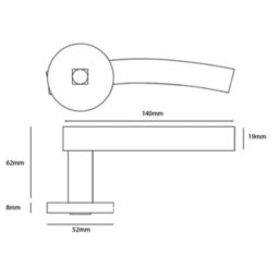 Eclipse Insignia Arched Fire Rated Lever on Rose Door Handle Pair Matt Black