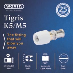 Wavin Tigris  Multi-Layer Composite Press-Fit Adapting Coupler to Hep2O 16mm x 15mm 10 Pack
