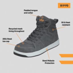 Site Toth Size 8  Grey  Steel Toe Cap Safety Trainer Boots