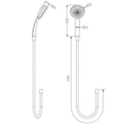 Highlife Bathrooms  Shower Handset & Hose Kit Chrome/Grey