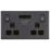 LAP  13A 2-Gang SP Switched Socket + 3.1A 15.5W 2-Outlet Type A USB Charger Slate Grey with Black Inserts