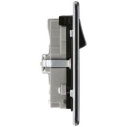 LAP  13A 2-Gang SP Switched Socket + 3.1A 15.5W 2-Outlet Type A USB Charger Slate Grey with Black Inserts