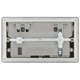 LAP  13A 2-Gang SP Switched Socket + 3.1A 15.5W 2-Outlet Type A USB Charger Slate Grey with Black Inserts