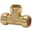 Tectite Classic  Brass Push-Fit Equal Tee 22mm