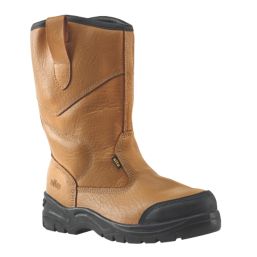 Site Gravel Size 10  Tan  Steel Toe Cap Safety Rigger Boots