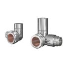 ETAL Rise 15mm x 1/2" Chrome Corner Designer Manual Radiator Valve Head & Body  2 Pack