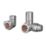 ETAL Rise 15mm x 1/2" Chrome Corner Designer Manual Radiator Valve Head & Body  2 Pack