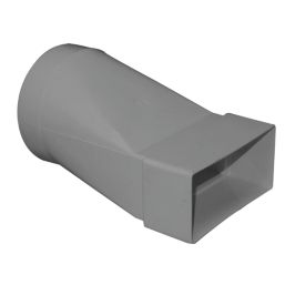 Manrose Round Pipe to Rectangular Channel Connector Grey 120mm