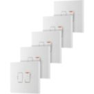 British General 900 Series 13A Switched Fused Spur & Flex Outlet  White  5 Pack