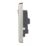Hager Sollysta WRSS82BSW 13A 2-Gang 2P+E Switched Socket Brushed Stainless Steel  with White Inserts