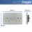 Hager Sollysta WRSS82BSW 13A 2-Gang 2P+E Switched Socket Brushed Stainless Steel  with White Inserts