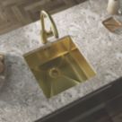 ETAL Elite 1 Bowl Stainless Steel Inset / Undermount Kitchen Sink Brushed Brass 440mm x 205mm