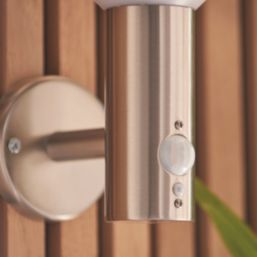 Saxby Virgo Outdoor LED Solar Wall Light With PIR & Photocell Sensor Stainless Steel 300lm