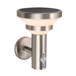 Saxby Virgo Outdoor LED Solar Wall Light With PIR & Photocell Sensor Stainless Steel 300lm