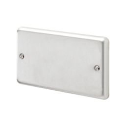 MK Contoura 2-Gang Blanking Plate Brushed Stainless Steel