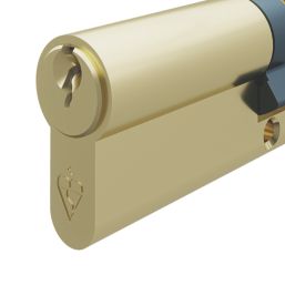 Smith & Locke Fire Rated 1 Star Double Double Cylinder Lock 50-50 (100mm) Polished Brass