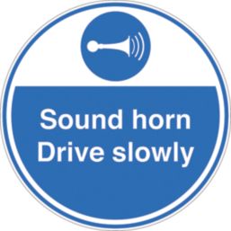 Essentials Sound Horn Drive Slowly Floor Sign 450mm x 450mm