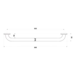 Glomma Straight Household Grab Rail Polished Chrome 600mm