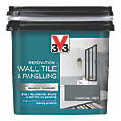 V33 Renovation Wall Tile & Panelling Paint Satin Charcoal Grey 750ml