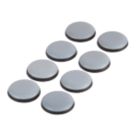 Fix-O-Moll Grey Round Self-Adhesive Easy Gliders 25mm x 25mm 8 Pack