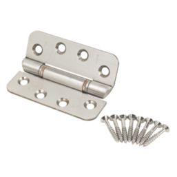 Smith & Locke  Satin Stainless Steel Grade 13 Fire Rated Anti-Ligature Hinges 102mm x 76mm 2 Pack