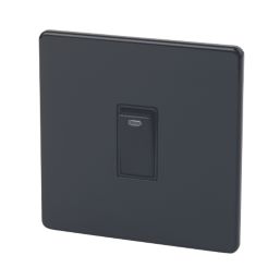 Varilight  20AX 1-Gang DP Control Switch Jet Black with Neon with Colour-Matched Inserts