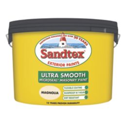 Sandtex 10Ltr Ultra Smooth Magnolia Masonry Paint