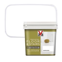 V33  Satin White Acrylic Floor & Stair Paint 750ml