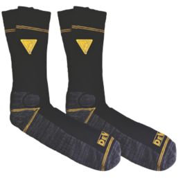 DEWALT Pro Comfort Work Socks Black/Grey/Yellow 7-12 1 Pair