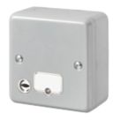 MK Metal-Clad Plus 13A Unswitched Metal Clad Fused Spur & Flex Outlet  Aluminium with White Inserts