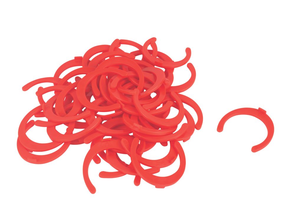 FloPlast FloFit+ Plastic Collet Clips Red 22mm 50 Pack - Screwfix