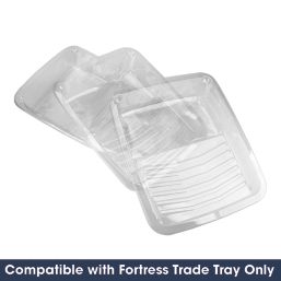 Fortress Trade 12" Roller Tray Liners Transparent 3 Pack