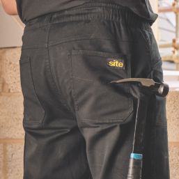 Site Dunnell Stretch Multi-Pocket Trousers Black 34" W 32" L