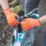 ClipGlove Landscaper   Polyester & Latex Gardening Gloves Navy / Orange Large