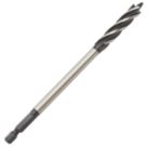 Erbauer  Hex Shank 4-Flute Auger Wood Drill Bit 10mm x 165mm