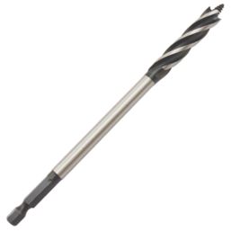 Erbauer  Hex Shank 4-Flute Auger Wood Drill Bit 10mm x 165mm