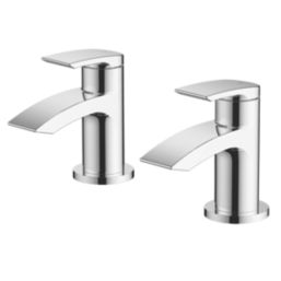 Wye Chrome 101mm Cloakroom Lever 2 Tap Holes Basin Pillar Tap