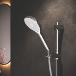 Aqualisa Optic Q Gravity-Pumped Rear-Fed Chrome Thermostatic Dual Outlet Smart Shower with Ceiling-Fixed Head